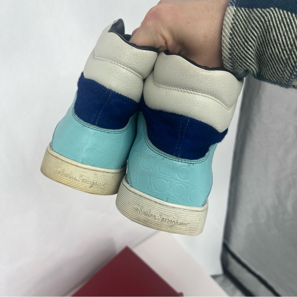 Salvatore Ferragamo Blue and Gray Sneakers - Picture 10 of 14